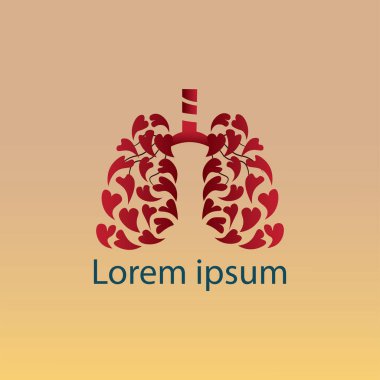 İnsan ciğerleri ikonu. vektör illüstrasyon arka planı 