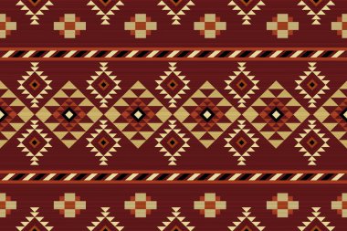 Etnik kabile süsü ve vektör illüstrasyonuyla kusursuz bir arkaplan