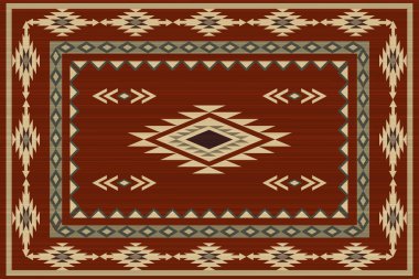 Etnik kabile süsü ve vektör illüstrasyonuyla kusursuz bir arkaplan