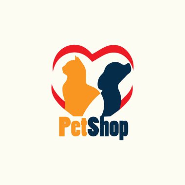evcil hayvan dükkanı logo vektör çizimi tasarımı 