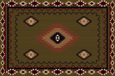 Etnik kabile süsü ve vektör illüstrasyonuyla kusursuz bir arkaplan