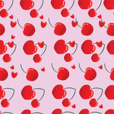 kiraz deseni, vektör illüstrasyon tasarımı 