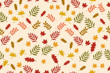 sonbahar yaprakları desen arkaplan vektör illüstrasyon grafik tasarımı