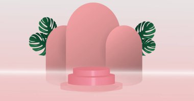 Podyum tasarımı ile sanat vektörü illüstrasyonu 