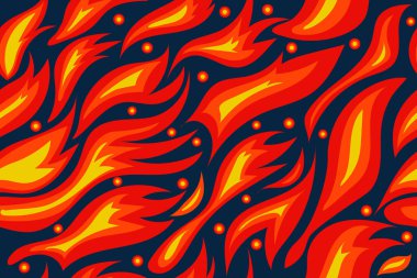 Alevler, soyut vektör illüstrasyonuyla kusursuz desen 