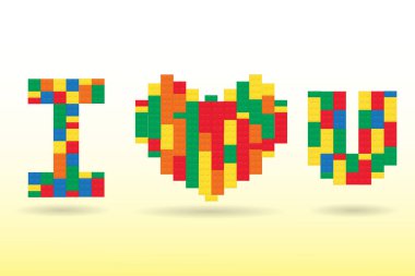 Seni renkli bloklardan yapılmış seviyorum..