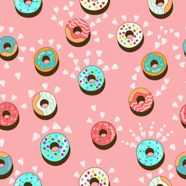 Tatlı çörek resimli kusursuz desen 