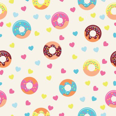 vektör donutları pürüzsüz arkaplan çizimi 