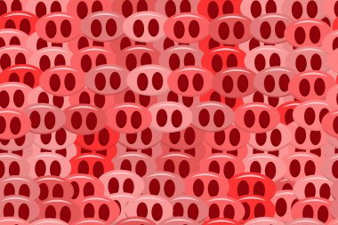 Çizgi filmlerdeki kusursuz domuz burunları vektör çizimleri.