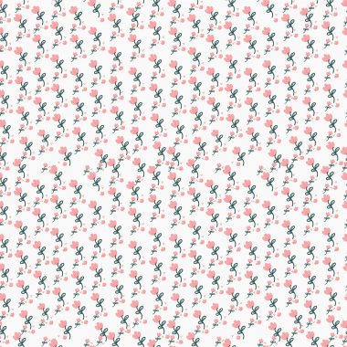 Şirin çiçek vektör illüstrasyonlu kusursuz desen