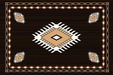 yerli kabile sanatı deco tarzı tasarım illüstrasyonu 