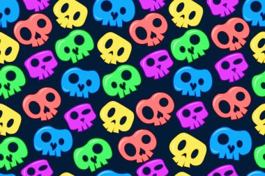 Kafatası resimleme arka planına sahip vektör deseni 