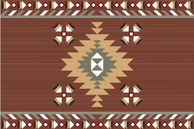 Etnik kabile süsü ve vektör illüstrasyonuyla kusursuz bir arkaplan
