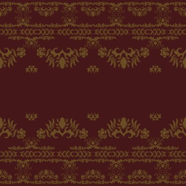 Barok tarzında çiçek sınırlarının vektörsüz deseni