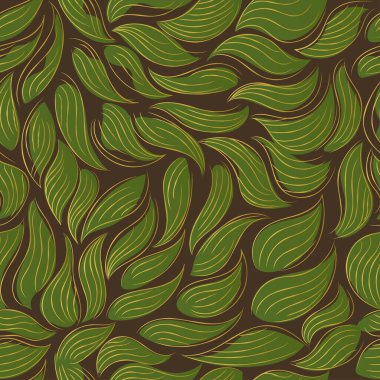 Yapraklı soyut dikişsiz vektör deseni 
