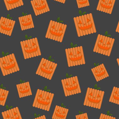 Siyah arkaplanda balkabakları olan pürüzsüz desen.