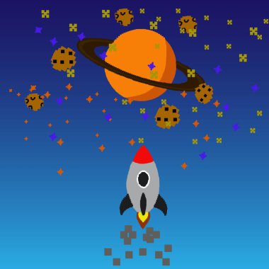 uzay roket fırlatıcı vektör çizimi