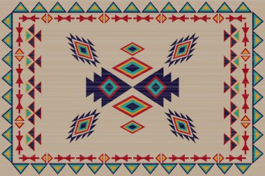 Etnik kabile süsü ve vektör illüstrasyonuyla kusursuz bir arkaplan