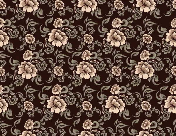 Çiçekli kusursuz vektör deseni. Çiçek desenli tasarım 