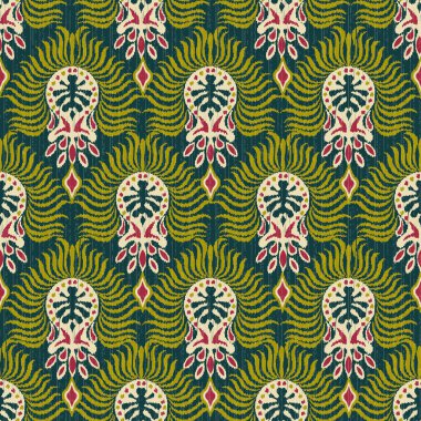 Soyut çiçeklerle kusursuz desen