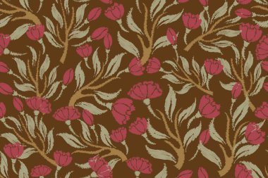 Elle çizilmiş çiçekli kusursuz bir arkaplan