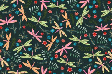 Soyut çiçek desenleri.