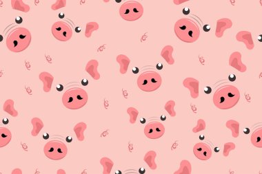 Sevimli bebek yüzlü, kusursuz vektör deseni.