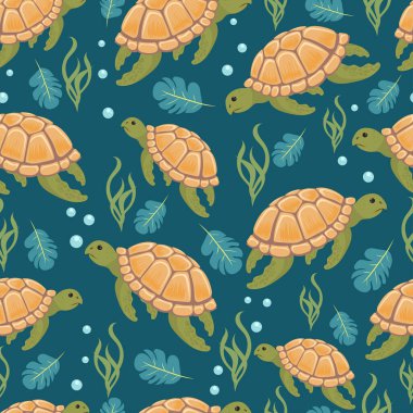 Sevimli kaplumbağa ile Seamless Modeli.