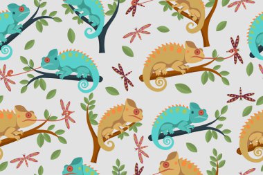 komik karikatür hayvanlar ile Seamless Modeli