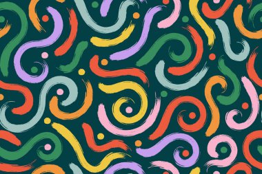 Elle çizilmiş dalgalarla kusursuz desen. vektör illüstrasyonu