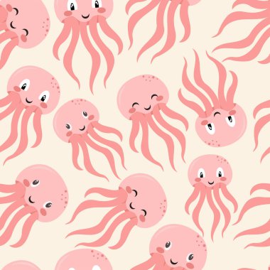 ahtapot desensiz arkaplan, vektör