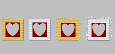 3D Sevgililer Günü tebrik kartı çizimi.