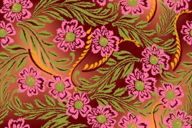 Dikişsiz desen çiçeklerle, vektör