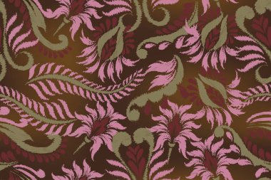 Kelebek desenli soyut çiçek desenli vektör