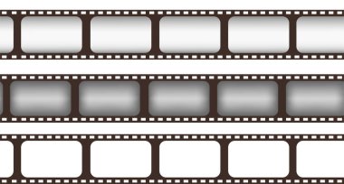 Beyaz arka planda dört film şeridi..