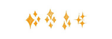 Tasarımınız için bir dizi vektör illüstrasyonunun yıldızı