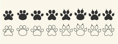 vektördeki hayvan ayak izi simgesi simgesi