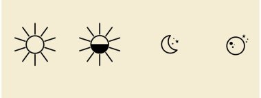 vektör olarak gündüz gece simgesi simgesi