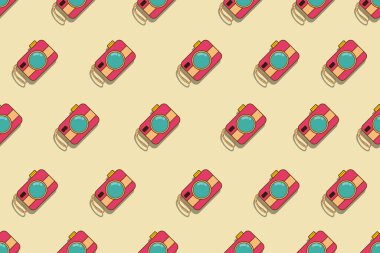 Kağıt, zemin, duvar, kumaş, hediye paketi vs. için kusursuz kamera deseni.