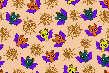 Kağıt, zemin, duvar, kumaş, hediye paketi vs. için yarasa pürüzsüz desen.