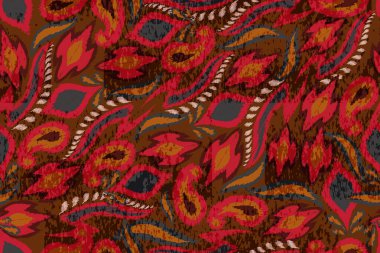 Hint çiçekleriyle kusursuz desen.