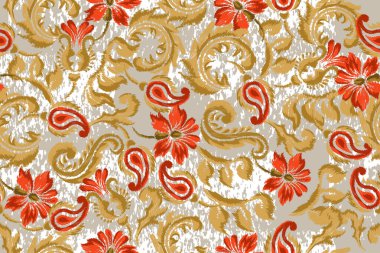 Çiçekli kusursuz desen, vektör illüstrasyonu