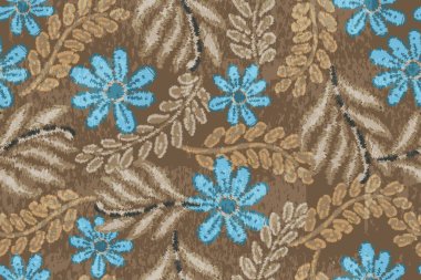 Soyut çiçek vektörü arkaplansız desen. Modern çiçek deseni, kumaş, tekstil, duvar kağıdı, ambalaj, ambalaj.