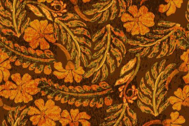 Tekstil izli kusursuz çiçek deseni. suluboya