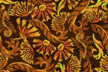 Tekstil ve duvar kağıdı desenleri. Basılabilir dijital illüstrasyon çalışması. Çiçek Yazdırma Tasarımı.