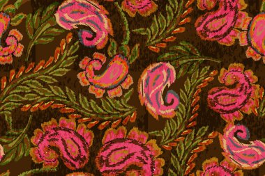 Çiçek süsleme ile Seamless modeli. Vektör.