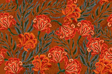 Suluboya çiçekli kusursuz desen.