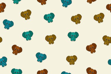 Mavi üzerinde sevimli ayılar olan kusursuz bir desen.