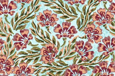 Tekstil ve duvar kağıdı desenleri. Basılabilir dijital illüstrasyon çalışması. Çiçek Yazdırma Tasarımı.