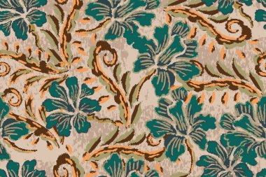 Soyut çiçeklerle kusursuz desen